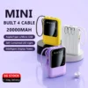 New Users Only S$0.99 – 20000MAh PowerBank PD Fast Charging Powerbank Built in 4 Cables Portable Charger External Battery Pack For Phone